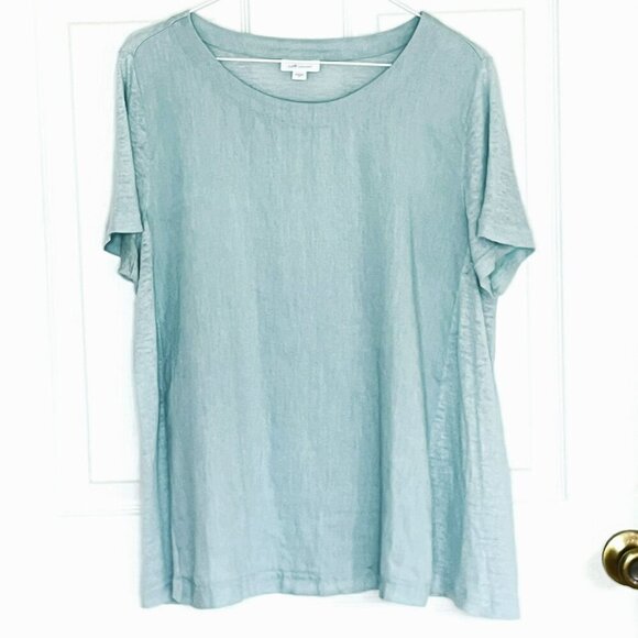 J. Jill Tops - J Jill Love Linen Top sz M Oversized Sustainable Lagom Popover Beachy Minimalist